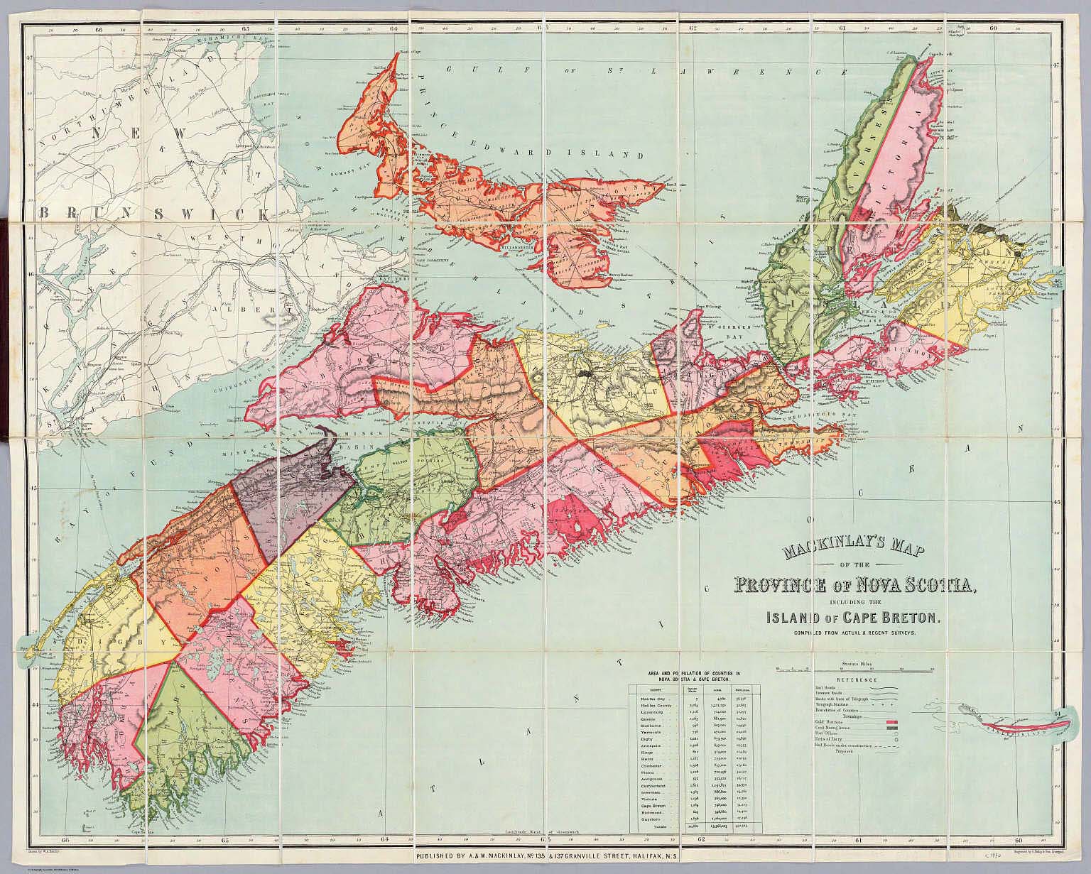 Mackinlay's Map Of The Province Of Nova Scotia 
